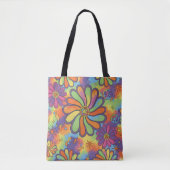 Psychedelic Daisy Daze Tote Bag (Voorkant)