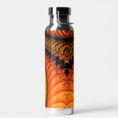 Psychedelic Dark Spiral in Oranje en zwart Waterfles (Links)