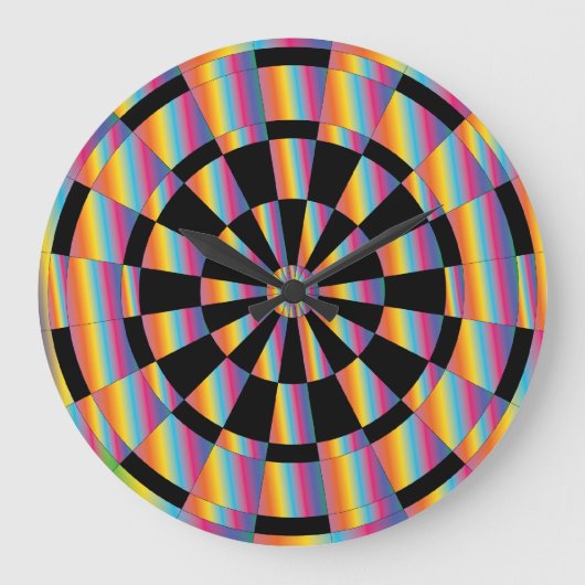 Psychedelic Dartboard Grote Klok (Voorkant)