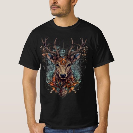 Psychedelic Deer Spirit Shirt - Tribal Animal Tas (Voorkant)