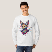 Psychedelic Desert Fox - Kleurrijke Fantasy Art T-shirt (Voorkant volledig)