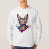 Psychedelic Desert Fox - Kleurrijke Fantasy Art T-shirt (Voorkant)