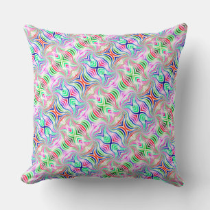 Psychedelic Diagonal Rainbow Reversible Boho Kussen