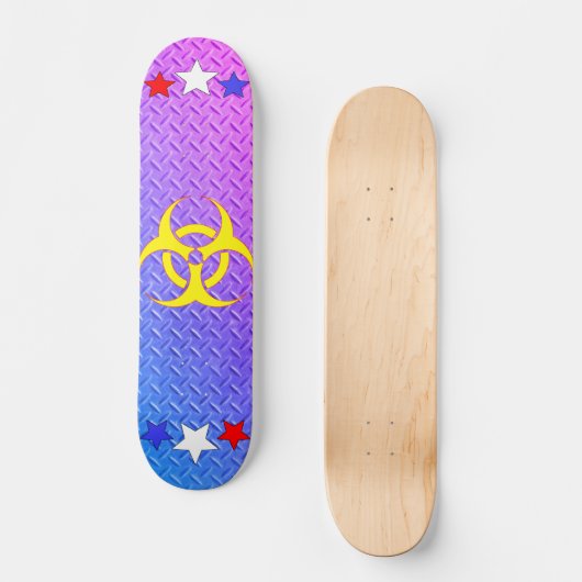 Psychedelic Diamond Bord Biohazard Stars Persoonlijk Skateboard (Voorkant)