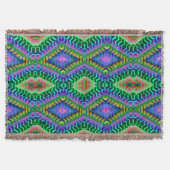 Psychedelic Diamonds Aztec Woven Throw Blanket Deken (Voorkant)