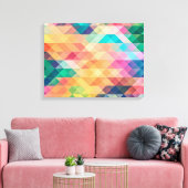 Psychedelic Diamonds en driehoeken Canvas Afdruk (Insitu (Woonkamer))