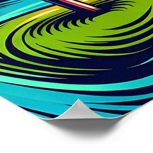 Psychedelic Disc Golf Course bij zonsondergang Poster (Hoek)