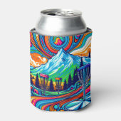 Psychedelic Disc Golfbaan Blikjeskoeler (Blikje Voorkant)