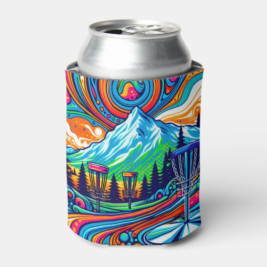 Psychedelic Disc Golfbaan Blikjeskoeler (Blikje Voorkant)