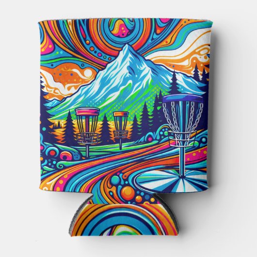 Psychedelic Disc Golfbaan Blikjeskoeler (Voorkant)