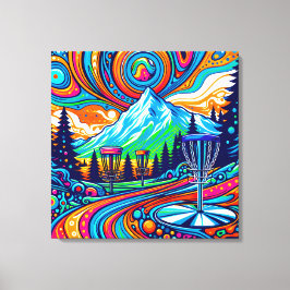 Psychedelic Disc Golfbaan Canvas Afdruk