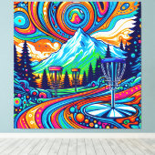 Psychedelic Disc Golfbaan Canvas Afdruk (Insitu (Houten vloer))