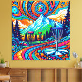 Psychedelic Disc Golfbaan Canvas Afdruk (Insitu (Woonkamer))