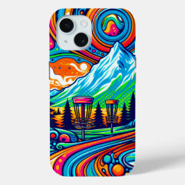 Psychedelic Disc Golfbaan iPhone 15 Case
