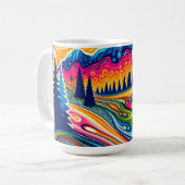 Psychedelic Disc Golfbaan in de bergen Koffiemok (Voorkant links)