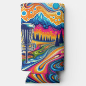 Psychedelic Disc Golfbaan in de bergen Seltzer Blikjeskoeler (Achterkant)