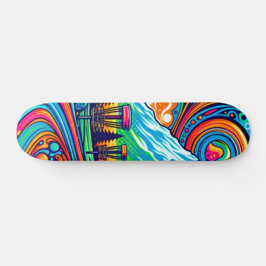 Psychedelic Disc Golfbaan Persoonlijk Skateboard (Horizontaal)