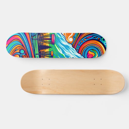 Psychedelic Disc Golfbaan Persoonlijk Skateboard (Horizontaal)