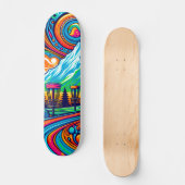 Psychedelic Disc Golfbaan Persoonlijk Skateboard (Voorkant)