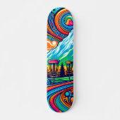 Psychedelic Disc Golfbaan Persoonlijk Skateboard (Voorkant)