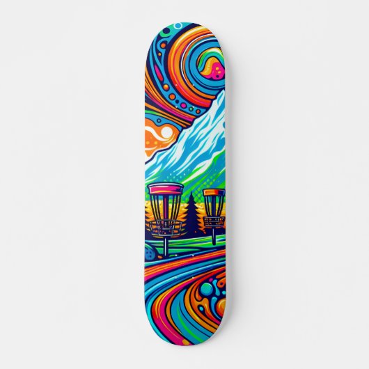 Psychedelic Disc Golfbaan Persoonlijk Skateboard (Voorkant)