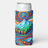 Psychedelic Disc Golfbaan Seltzer Blikjeskoeler (Seltzer Voorkant)