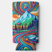 Psychedelic Disc Golfbaan Seltzer Blikjeskoeler (Voorkant)