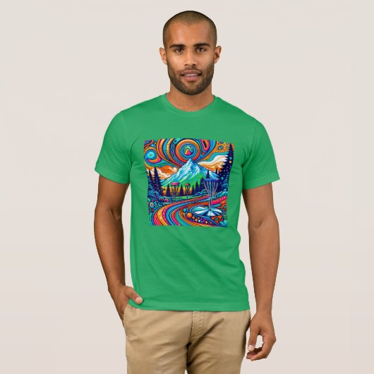 Psychedelic Disc Golfbaan T-shirt (Voorkant volledig)