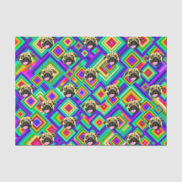 Psychedelic Dog Face-weefselpapier Tissuepapier