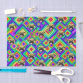 Psychedelic Dog Face-weefselpapier Tissuepapier (Craft)