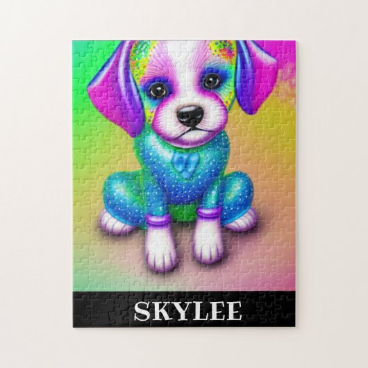 PSYCHEDELIC DOG GEPUBLICEERD MET GEPERSONALISEERDE LEGPUZZEL (Verticaal)