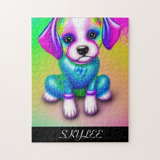 PSYCHEDELIC DOG GEPUBLICEERD MET GEPERSONALISEERDE LEGPUZZEL (Verticaal)