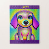 PSYCHEDELIC DOG GEPUBLICEERD MET GEPERSONALISEERDE LEGPUZZEL (Verticaal)