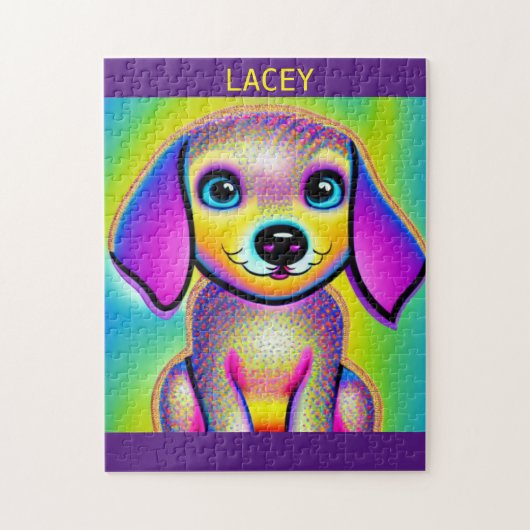 PSYCHEDELIC DOG GEPUBLICEERD MET GEPERSONALISEERDE LEGPUZZEL (Verticaal)