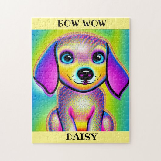 PSYCHEDELIC DOG GEPUBLICEERD MET GEPERSONALISEERDE LEGPUZZEL (Verticaal)