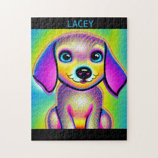 PSYCHEDELIC DOG GEPUBLICEERD MET GEPERSONALISEERDE LEGPUZZEL (Verticaal)