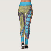Psychedelic, doodle art, boho, abstract design leggings (Achterkant)
