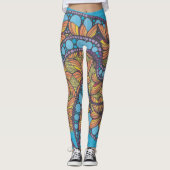 Psychedelic, doodle art, boho, abstract design leggings (Voorkant)