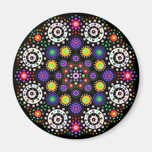 Psychedelic Dot Mandala Magneet