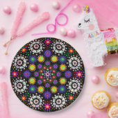 Psychedelic Dot Mandala Papieren Bordje (Feest)