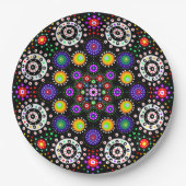 Psychedelic Dot Mandala Papieren Bordje (Voorkant)