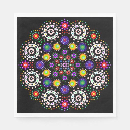Psychedelic Dot Mandala Servet (Voorkant)