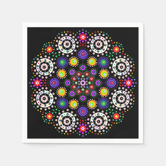 Psychedelic Dot Mandala Servet (Voorkant)