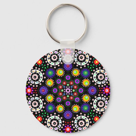 Psychedelic Dot Mandala Sleutelhanger (Achterkant)