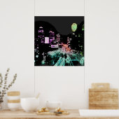 Psychedelic Downtown Kansas City Poster (Keuken)