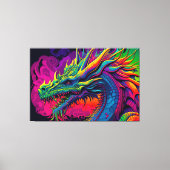 Psychedelic Dragon Design Canvas Afdruk (Voorkant)
