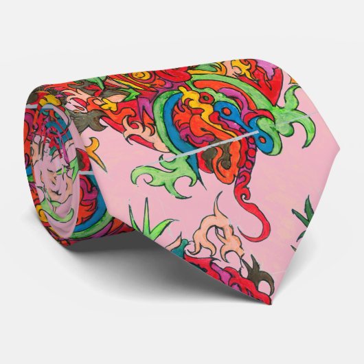 Psychedelic Dragon Stropdas (Opgerold)