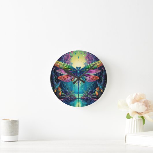 Psychedelic Dragonfly #1 Ronde Klok (Huis)