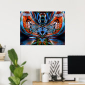Psychedelic DragonFly Poster (Thuiskantoor)