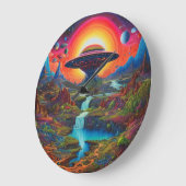 Psychedelic Dreamscape Alien Grote Klok (Hoek)